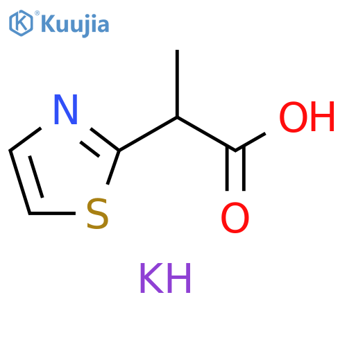 2-Thiazoleacetic acid, α-methyl-, potassium salt (1:1) structure