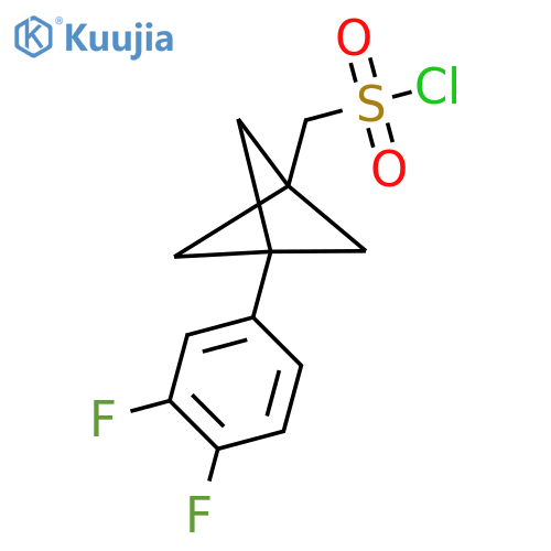 [3-(3,4-Difluorophenyl)-1-bicyclo[1.1.1]pentanyl]methanesulfonyl chloride structure