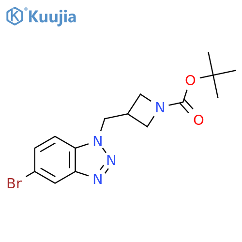 tert-butyl 3-[(5-bromo-1H-1,2,3-benzotriazol-1-yl)methyl]azetidine-1-carboxylate structure