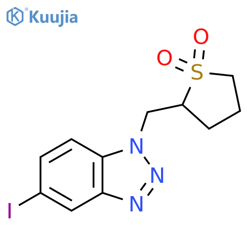 2-[(5-iodo-1H-1,2,3-benzotriazol-1-yl)methyl]-1lambda6-thiolane-1,1-dione structure