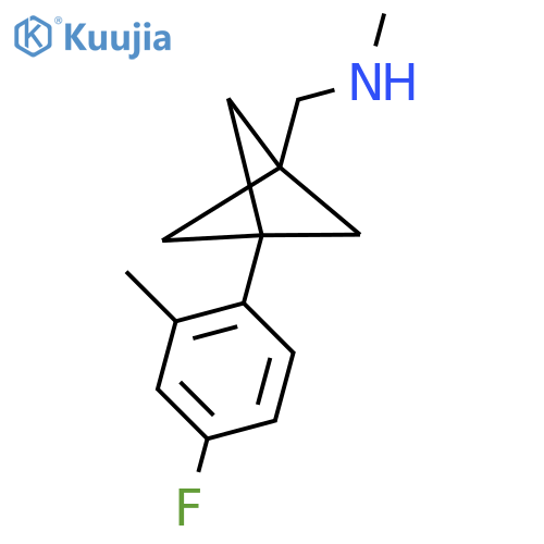 {[3-(4-Fluoro-2-methylphenyl)bicyclo[1.1.1]pentan-1-yl]methyl}(methyl)amine structure