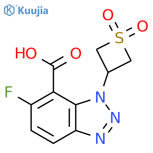 1-(1,1-dioxo-1lambda6-thietan-3-yl)-6-fluoro-1H-1,2,3-benzotriazole-7-carboxylic acid structure