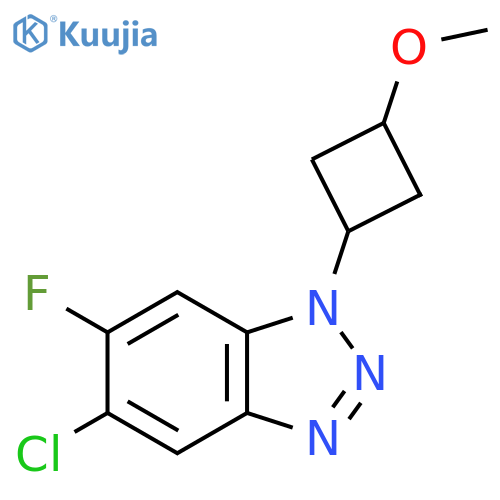 5-chloro-6-fluoro-1-(3-methoxycyclobutyl)-1H-1,2,3-benzotriazole structure