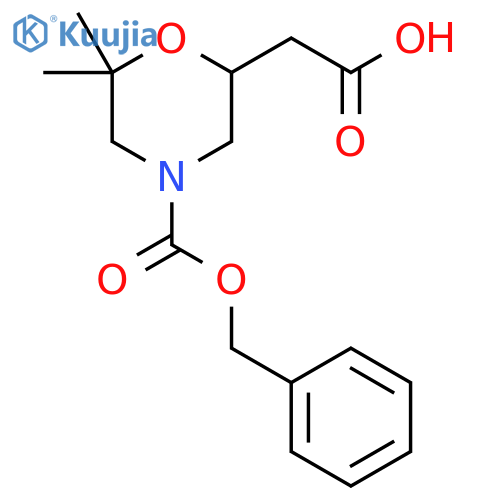 2-(6,6-Dimethyl-4-phenylmethoxycarbonylmorpholin-2-yl)acetic acid structure
