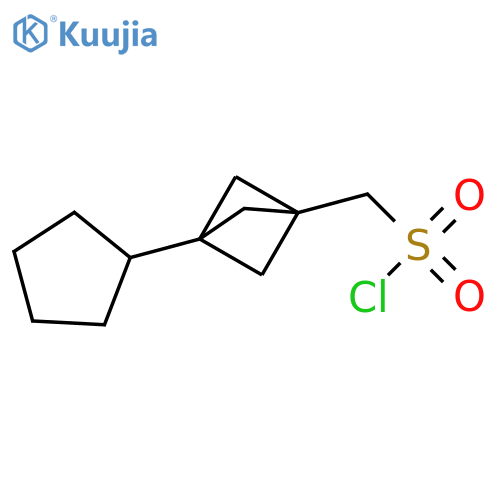 (3-Cyclopentyl-1-bicyclo[1.1.1]pentanyl)methanesulfonyl chloride structure