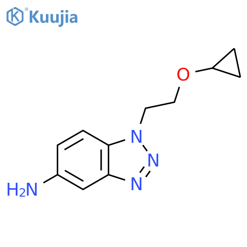 1-(2-cyclopropoxyethyl)-1H-1,2,3-benzotriazol-5-amine structure