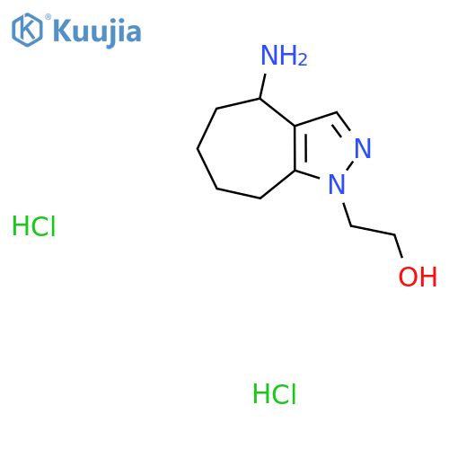 2-(4-Amino-5,6,7,8-tetrahydro-4H-cyclohepta[c]pyrazol-1-yl)ethanol;dihydrochloride structure
