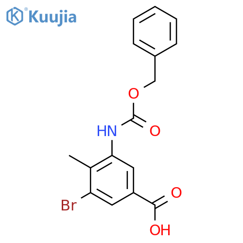 3-Bromo-4-methyl-5-(phenylmethoxycarbonylamino)benzoic acid structure