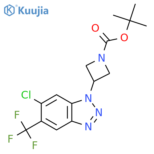 tert-butyl 3-[6-chloro-5-(trifluoromethyl)-1H-1,2,3-benzotriazol-1-yl]azetidine-1-carboxylate structure