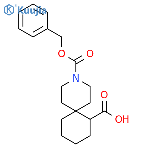 3-Phenylmethoxycarbonyl-3-azaspiro[5.5]undecane-11-carboxylic acid structure