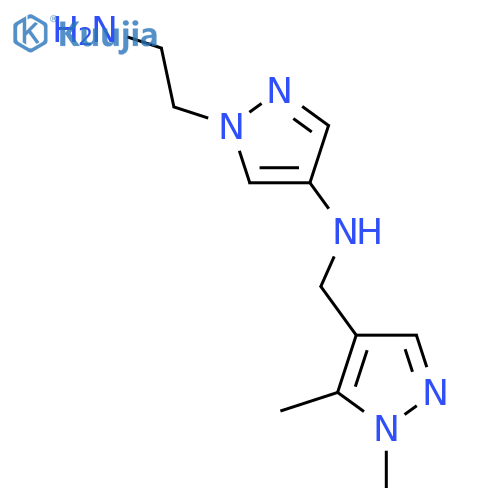 1-(2-Aminoethyl)-N-[(1,5-dimethylpyrazol-4-yl)methyl]pyrazol-4-amine structure