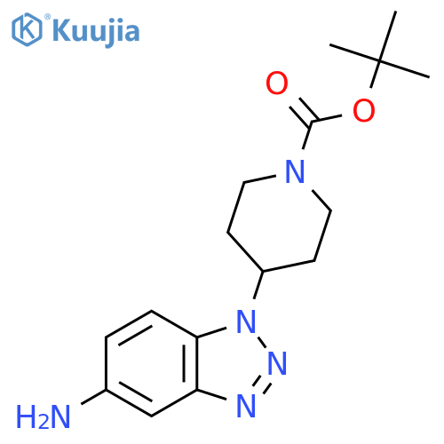 tert-butyl 4-(5-amino-1H-1,2,3-benzotriazol-1-yl)piperidine-1-carboxylate structure