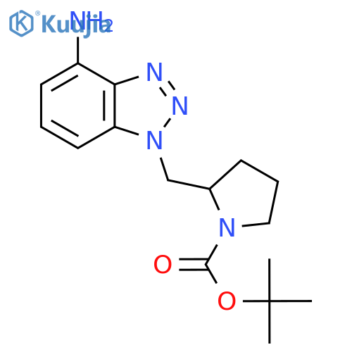 tert-butyl 2-[(4-amino-1H-1,2,3-benzotriazol-1-yl)methyl]pyrrolidine-1-carboxylate structure