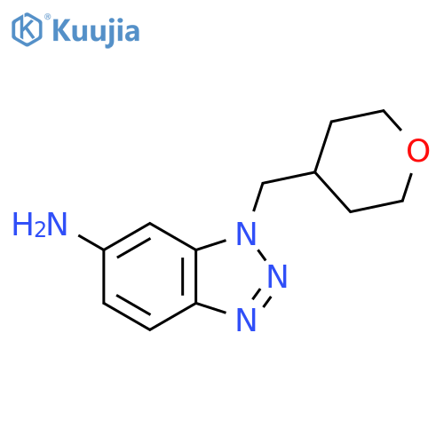 1-[(oxan-4-yl)methyl]-1H-1,2,3-benzotriazol-6-amine structure