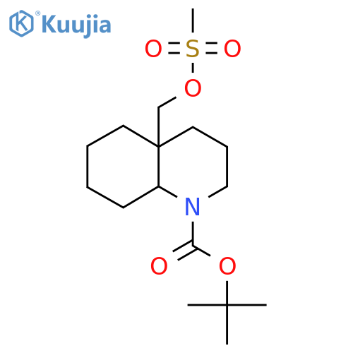Tert-butyl 4a-[(methanesulfonyloxy)methyl]-decahydroquinoline-1-carboxylate structure