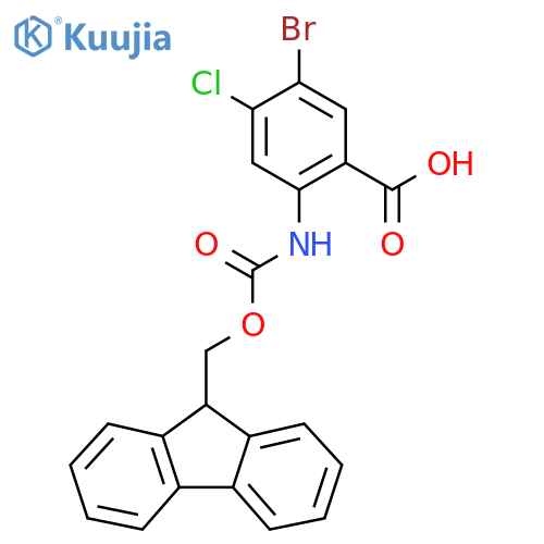 5-bromo-4-chloro-2-({[(9H-fluoren-9-yl)methoxy]carbonyl}amino)benzoic acid structure