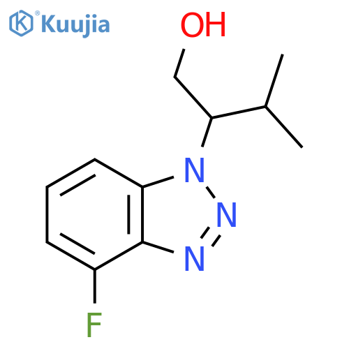 2-(4-fluoro-1H-1,2,3-benzotriazol-1-yl)-3-methylbutan-1-ol structure