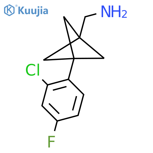 [3-(2-Chloro-4-fluorophenyl)-1-bicyclo[1.1.1]pentanyl]methanamine structure