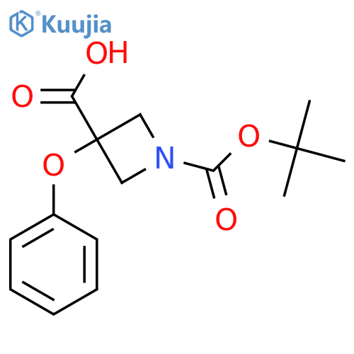 1-(tert-butoxy)carbonyl-3-phenoxyazetidine-3-carboxylic acid structure