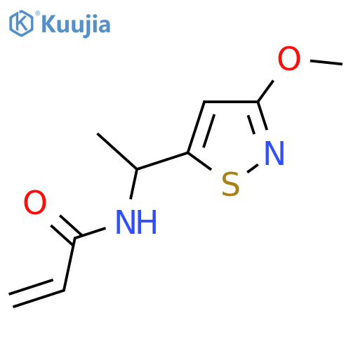 N-1-(3-methoxy-1,2-thiazol-5-yl)ethylprop-2-enamide structure