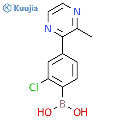 (2-Chloro-4-(3-methylpyrazin-2-yl)phenyl)boronic acid structure