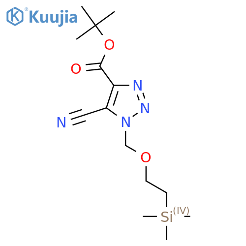 Tert-butyl 5-cyano-1-(2-trimethylsilylethoxymethyl)triazole-4-carboxylate structure
