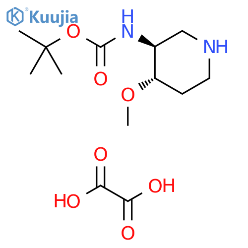 tert-butyl N-[(3S,4S)-4-methoxy-3-piperidyl]carbamate hemioxalate structure