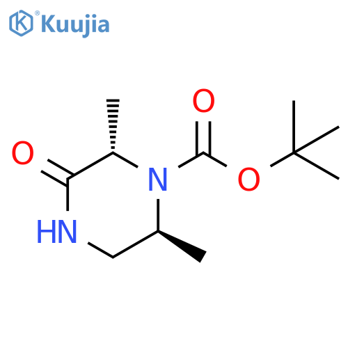 tert-butyl (2S,6S)-2,6-dimethyl-3-oxo-piperazine-1-carboxylate structure
