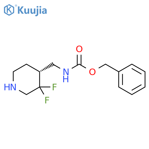 benzyl N-[[(4R)-3,3-difluoro-4-piperidyl]methyl]carbamate structure