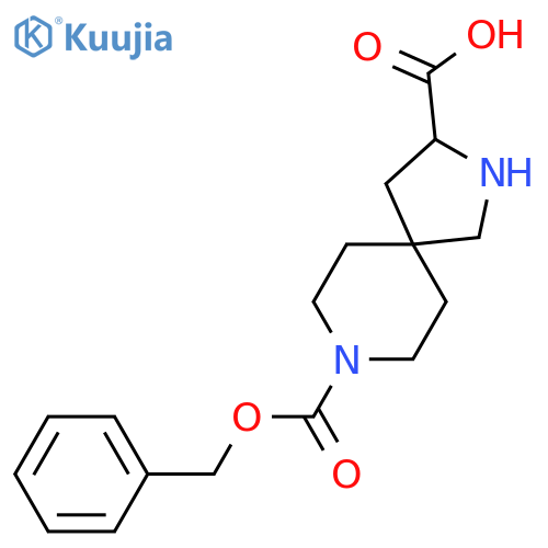 (3R)-8-[(benzyloxy)carbonyl]-2,8-diazaspiro[4.5]decane-3-carboxylic acid structure