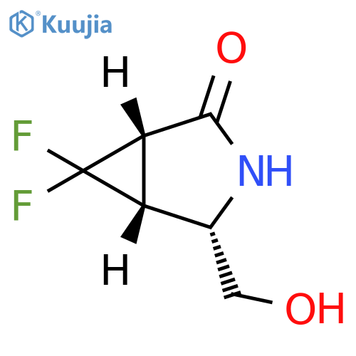 (1S,4S,5R)-6,6-difluoro-4-(hydroxymethyl)-3-azabicyclo[3.1.0]hexan-2-one structure