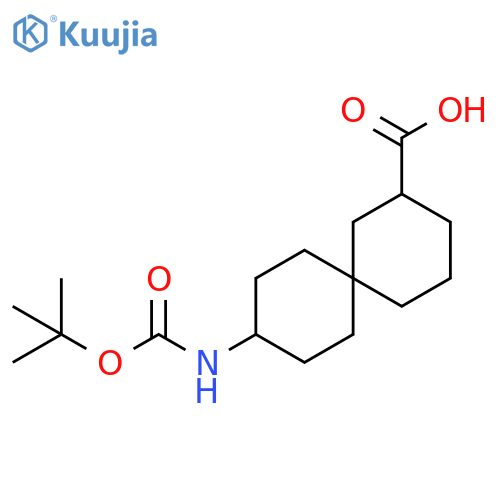 3-(tert-butoxycarbonylamino)spiro[5.5]undecane-10-carboxylic acid structure