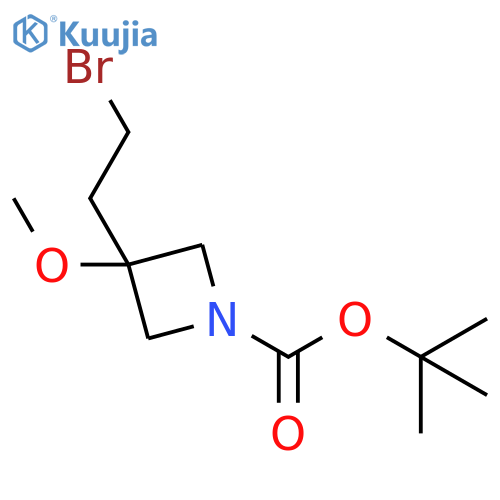 tert-butyl 3-(2-bromoethyl)-3-methoxy-azetidine-1-carboxylate structure