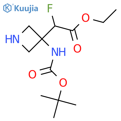 ethyl 2-[3-(tert-butoxycarbonylamino)azetidin-3-yl]-2-fluoro-acetate structure