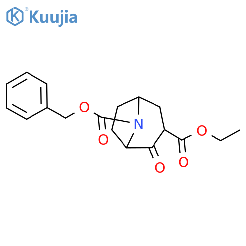 O8-benzyl O3-ethyl 2-oxo-8-azabicyclo[3.2.1]octane-3,8-dicarboxylate structure