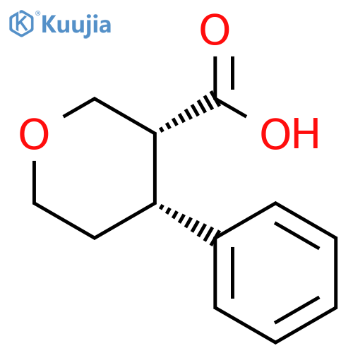 rac-(3R,4R)-4-phenyloxane-3-carboxylic acid structure