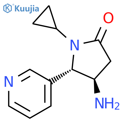 rac-(4R,5S)-4-amino-1-cyclopropyl-5-(pyridin-3-yl)pyrrolidin-2-one structure