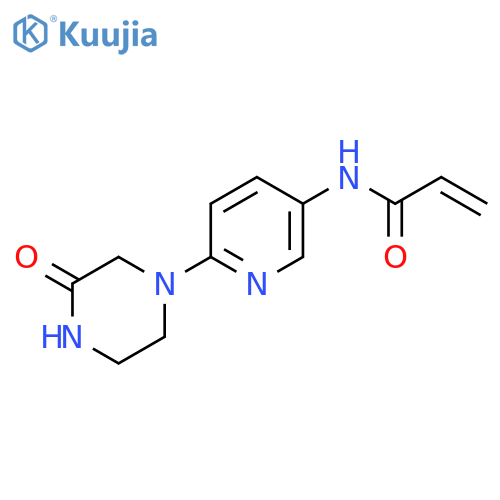 N-6-(3-oxopiperazin-1-yl)pyridin-3-ylprop-2-enamide structure