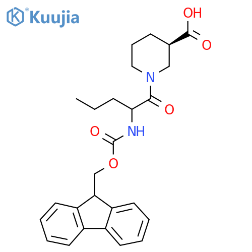 (3R)-1-2-({(9H-fluoren-9-yl)methoxycarbonyl}amino)pentanoylpiperidine-3-carboxylic acid structure