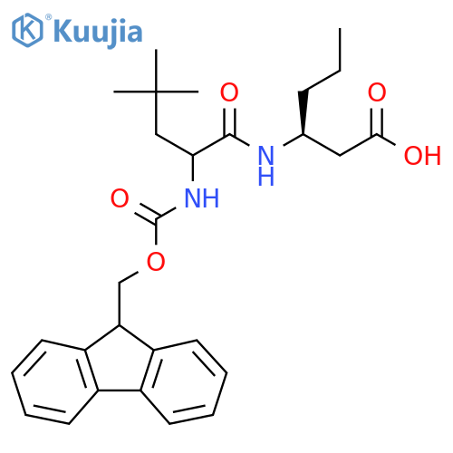 (3S)-3-2-({(9H-fluoren-9-yl)methoxycarbonyl}amino)-4,4-dimethylpentanamidohexanoic acid structure