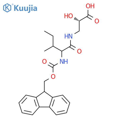(2S)-3-[2-({[(9H-fluoren-9-yl)methoxy]carbonyl}amino)-3-methylpentanamido]-2-hydroxypropanoic acid structure