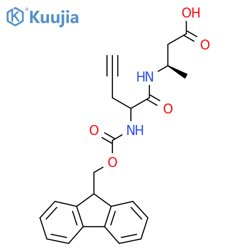 (3R)-3-2-({(9H-fluoren-9-yl)methoxycarbonyl}amino)pent-4-ynamidobutanoic acid structure