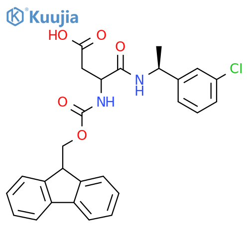 3-{(1S)-1-(3-chlorophenyl)ethylcarbamoyl}-3-({(9H-fluoren-9-yl)methoxycarbonyl}amino)propanoic acid structure