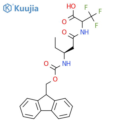 2-(3S)-3-({(9H-fluoren-9-yl)methoxycarbonyl}amino)pentanamido-3,3,3-trifluoropropanoic acid structure