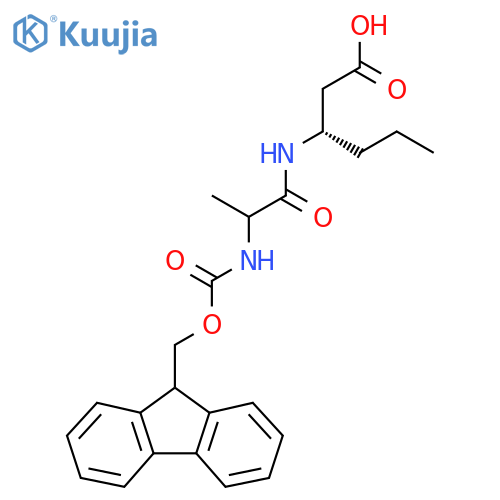 (3S)-3-2-({(9H-fluoren-9-yl)methoxycarbonyl}amino)propanamidohexanoic acid structure