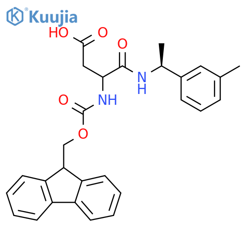 3-({(9H-fluoren-9-yl)methoxycarbonyl}amino)-3-{(1S)-1-(3-methylphenyl)ethylcarbamoyl}propanoic acid structure