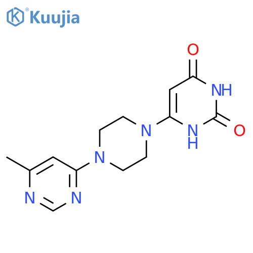 6-[4-(6-methylpyrimidin-4-yl)piperazin-1-yl]-1,2,3,4-tetrahydropyrimidine-2,4-dione structure