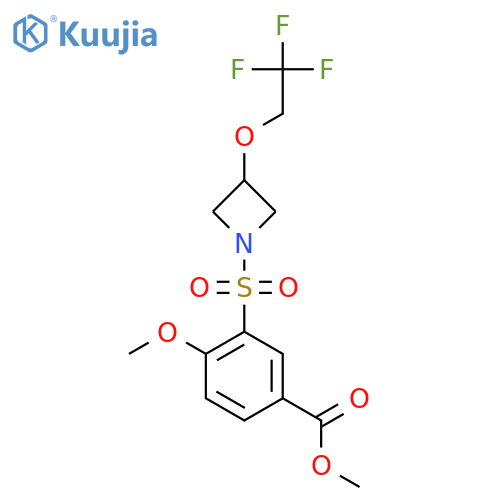 methyl 4-methoxy-3-{3-(2,2,2-trifluoroethoxy)azetidin-1-ylsulfonyl}benzoate structure
