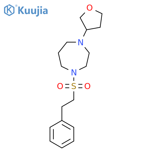 1-(oxolan-3-yl)-4-(2-phenylethanesulfonyl)-1,4-diazepane structure