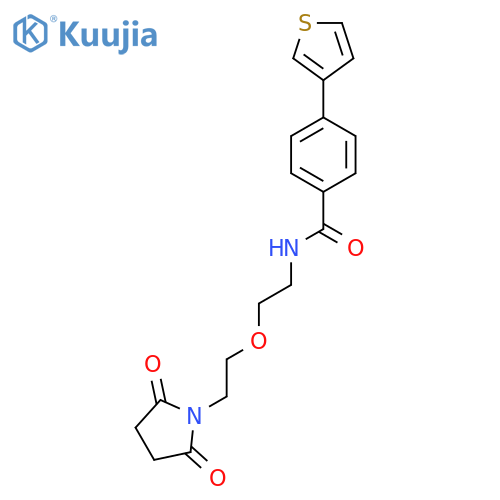 N-{2-2-(2,5-dioxopyrrolidin-1-yl)ethoxyethyl}-4-(thiophen-3-yl)benzamide structure